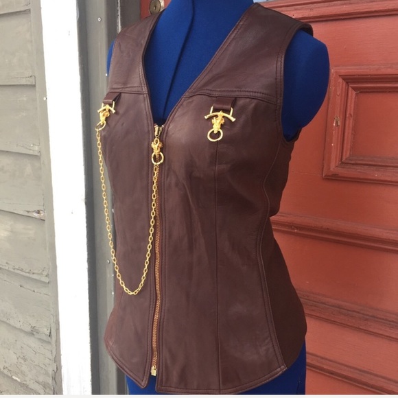 100% Leather vest Rare Alberto Makali Size 4 - Picture 8 of 8